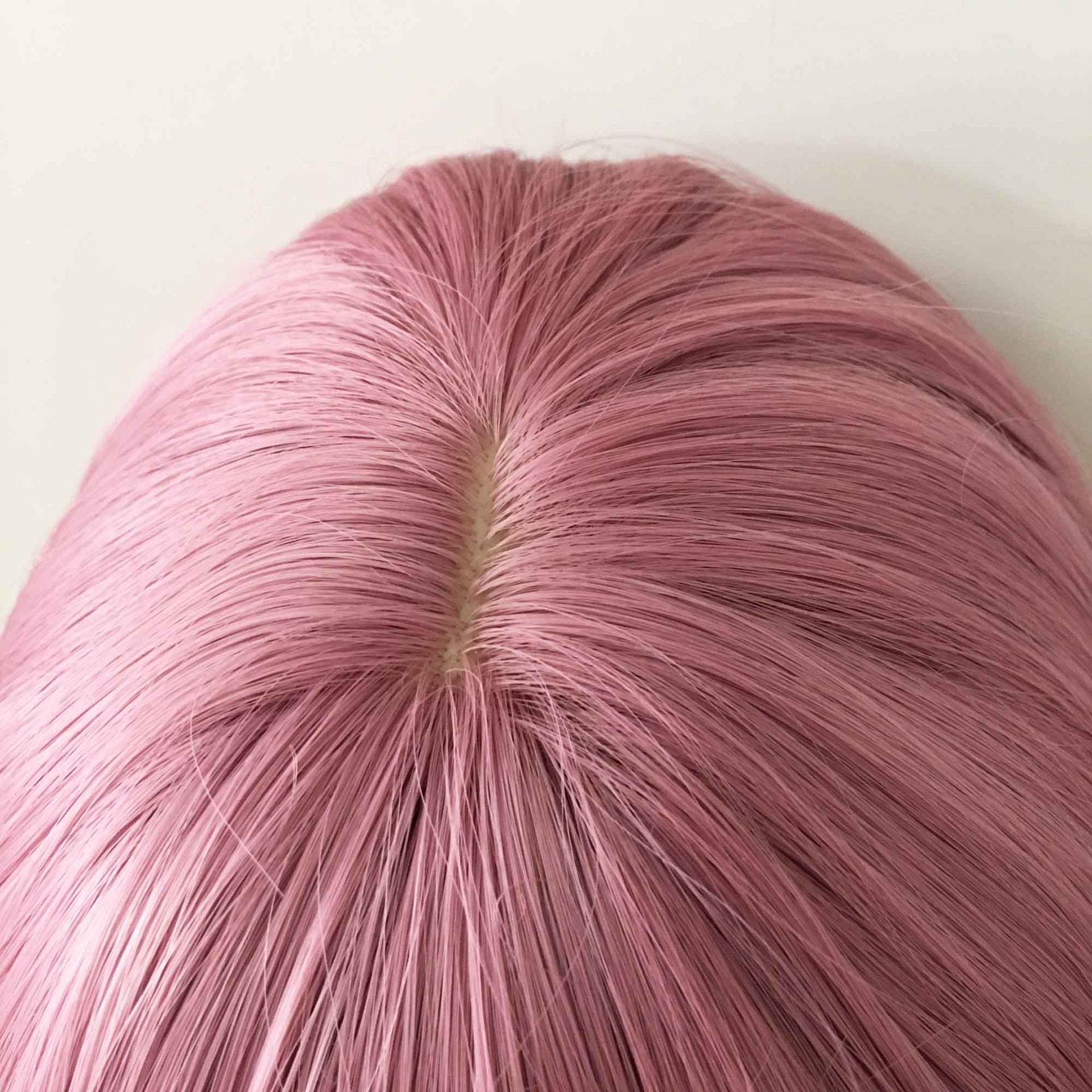nevermindyrhead Women Pink Short Wavy Bob Fringe Bangs Wig