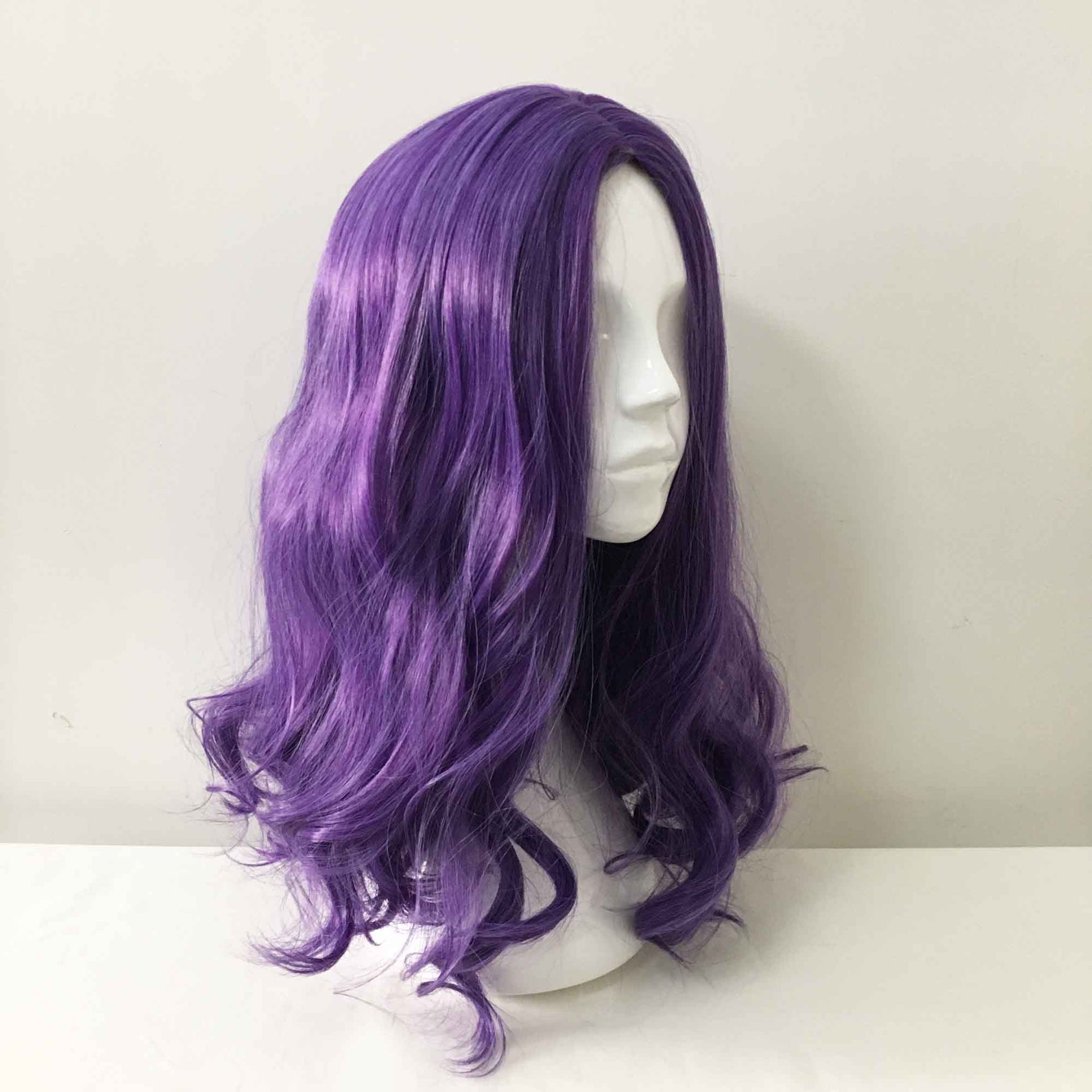 nevermindyrhead Women Purple Long Wavy Middle Part Cosplay Wig