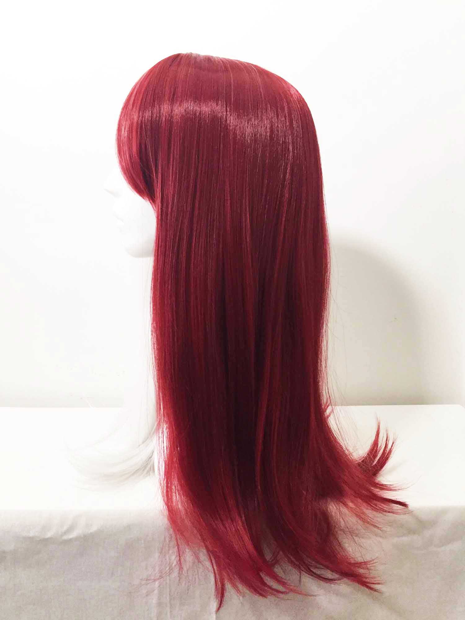 nevermindyrhead Women Red White Split Colors Long Straight Long Bangs CosplayWig