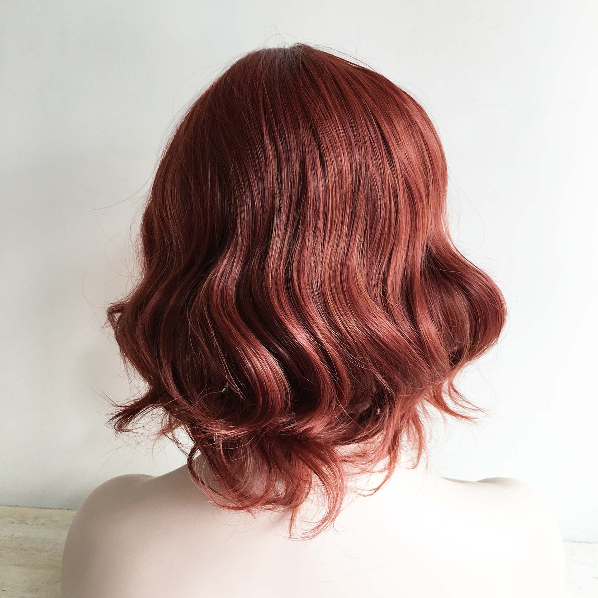 nevermindyrhead Women Very Dark Brown Blonde Highlight Curly Bob Short Fringe Bangs Short Hair Wig