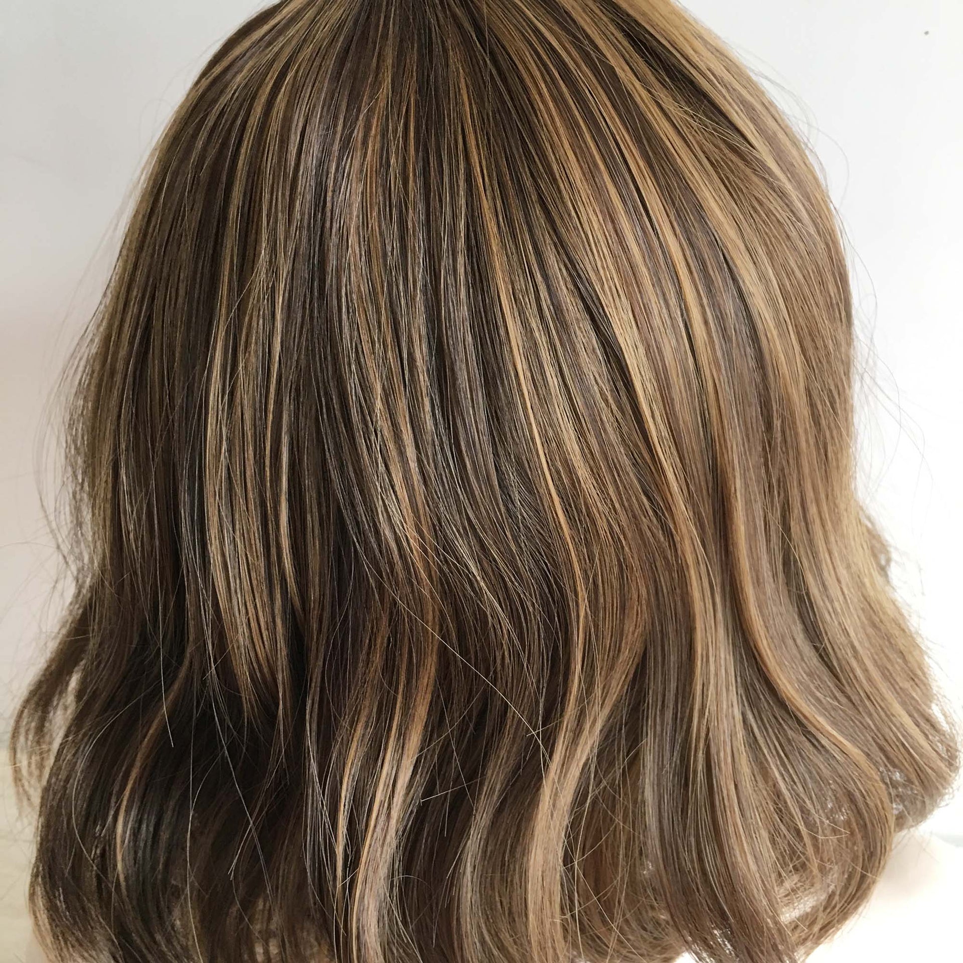 nevermindyrhead Women Very Dark Brown Blonde Highlight Curly Bob Short Fringe Bangs Short Hair Wig