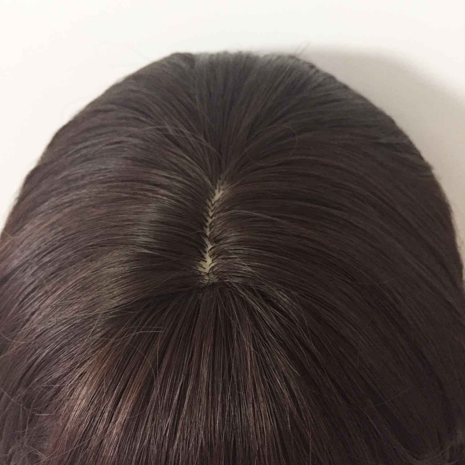 nevermindyrhead Women Very Dark Brown Long Natural Wavy Fringe Bangs Wig