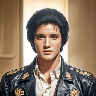 Rock Star Elvis Black Wig 50's Slicked Thick Top Hair For Costume Party