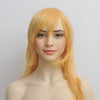 Yellow Cosplay Princess Wig For Girl Women Long Wavy Short Layers With Fringe Bangs For Halloween Costume
