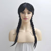 Black Long Braided Ponytails Wig With Bangs Cosplay Halloween Costume Gothic For Women