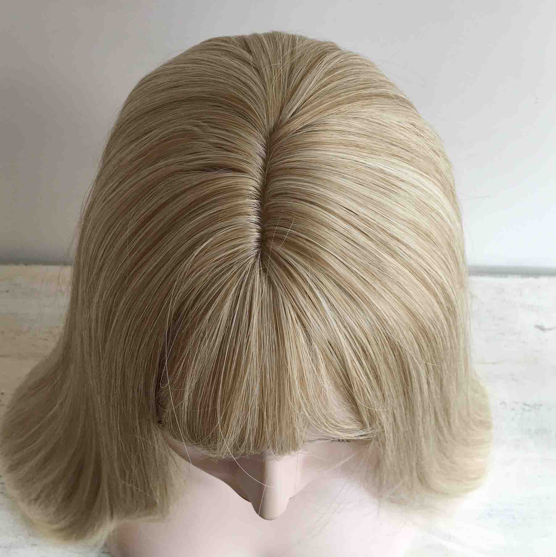 nevermindyrhead Blonde Ombre Long Straight Wig With Fringe Bangs Top Skin 4 Colours For Women 24 Inches