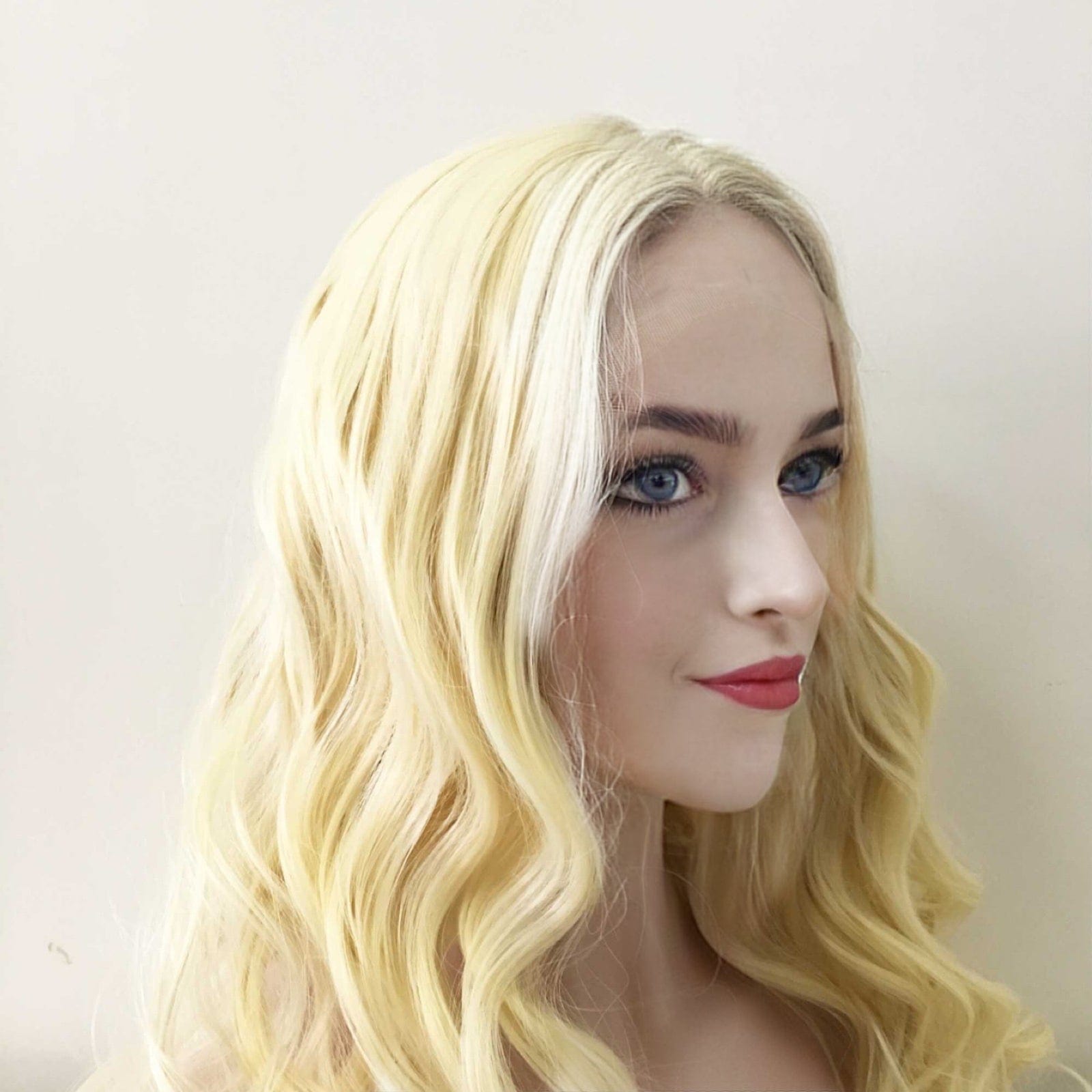 nevermindyrhead Blonde Wig 13x4 HD Frontal Lace Front Long Curly Side Part Glueless For Women