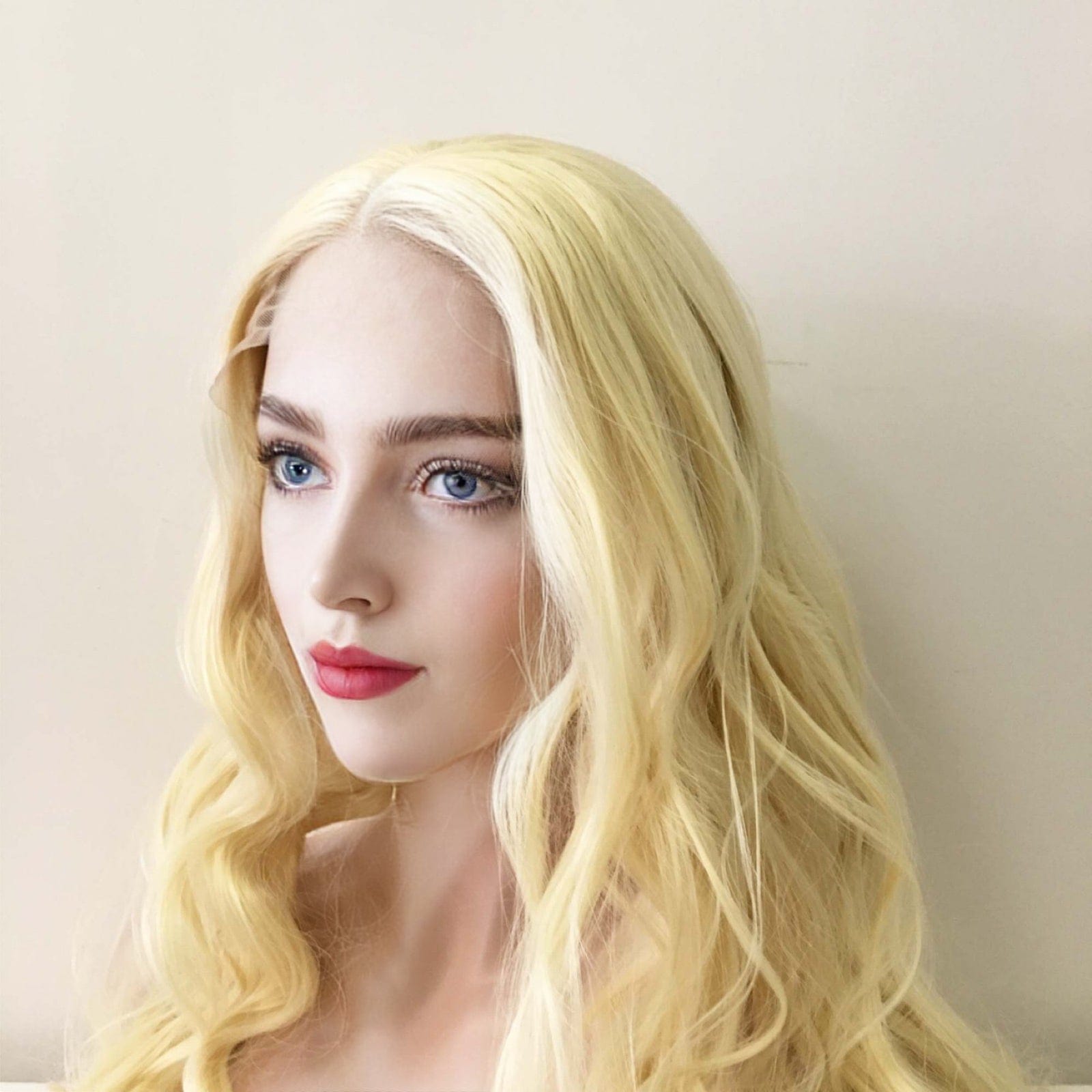 nevermindyrhead Blonde Wig 13x4 HD Frontal Lace Front Long Curly Side Part Glueless For Women