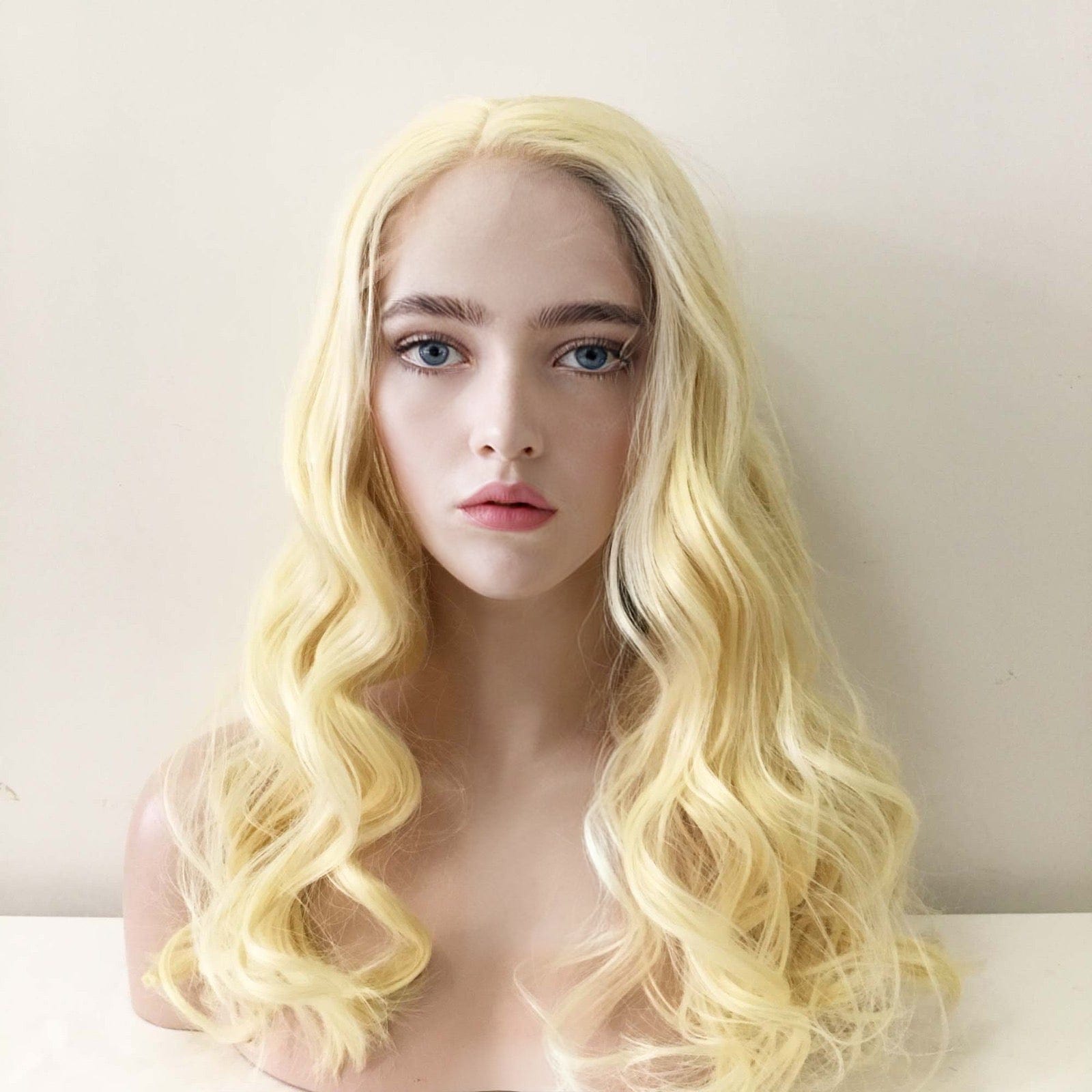 nevermindyrhead Blonde Wig 13x4 HD Frontal Lace Front Long Curly Side Part Glueless For Women