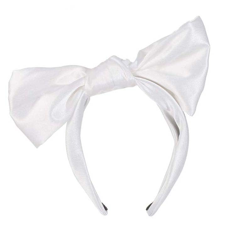 nevermindyrhead Bow Headband for Women Non Slip Fashion Knotted Girls Bunny Ears Hair Accessories White