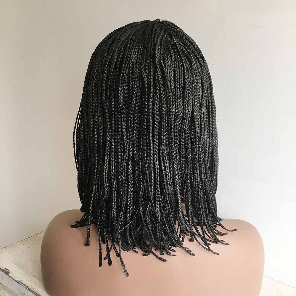 nevermindyrhead Braid Wig For Black Women African Bob Wig With Bangs Cleopatra Style Glueless