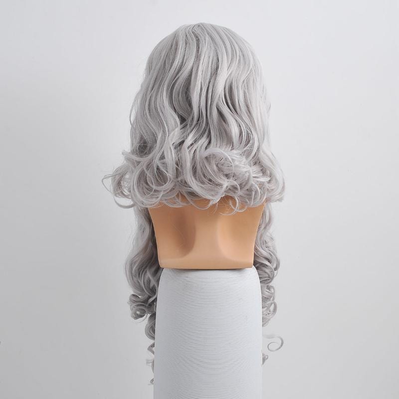 nevermindyrhead Christmas Santa Claus Gray Curly Hair Wig And Extra Long Beard Set For Party