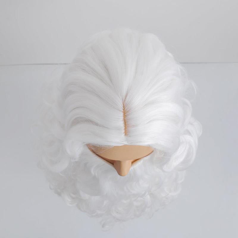 nevermindyrhead Christmas Santa Claus Snow White Hair Wig And Extra Long Beard Set For Party