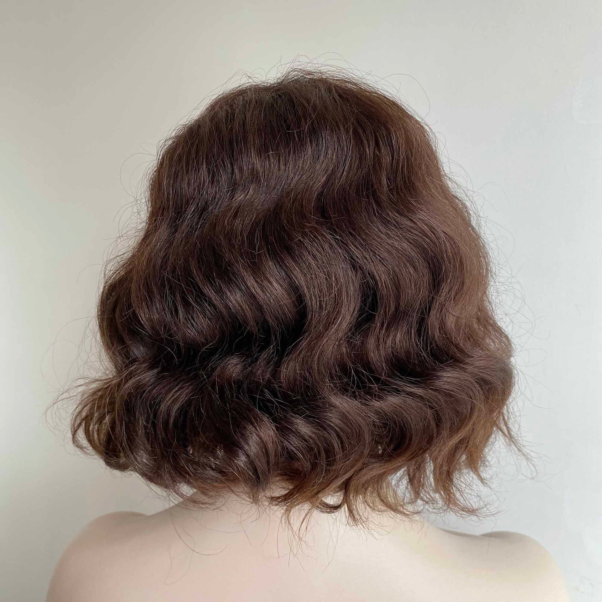 nevermindyrhead Dark Brown Human Hair Wig For Women Curly Short Bob Glueless Middle Part