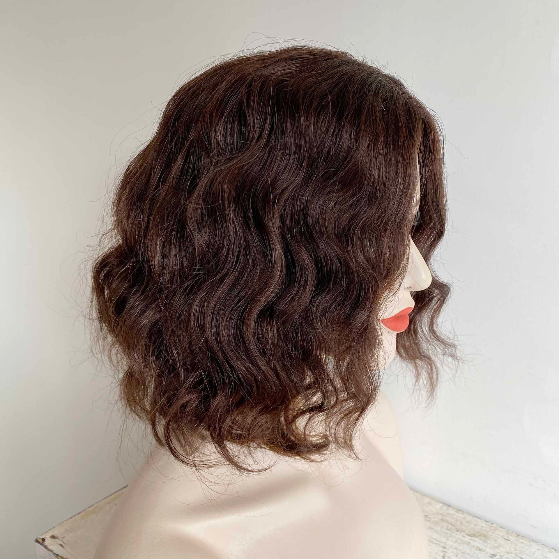 nevermindyrhead Dark Brown Human Hair Wig For Women Curly Short Bob Glueless Middle Part