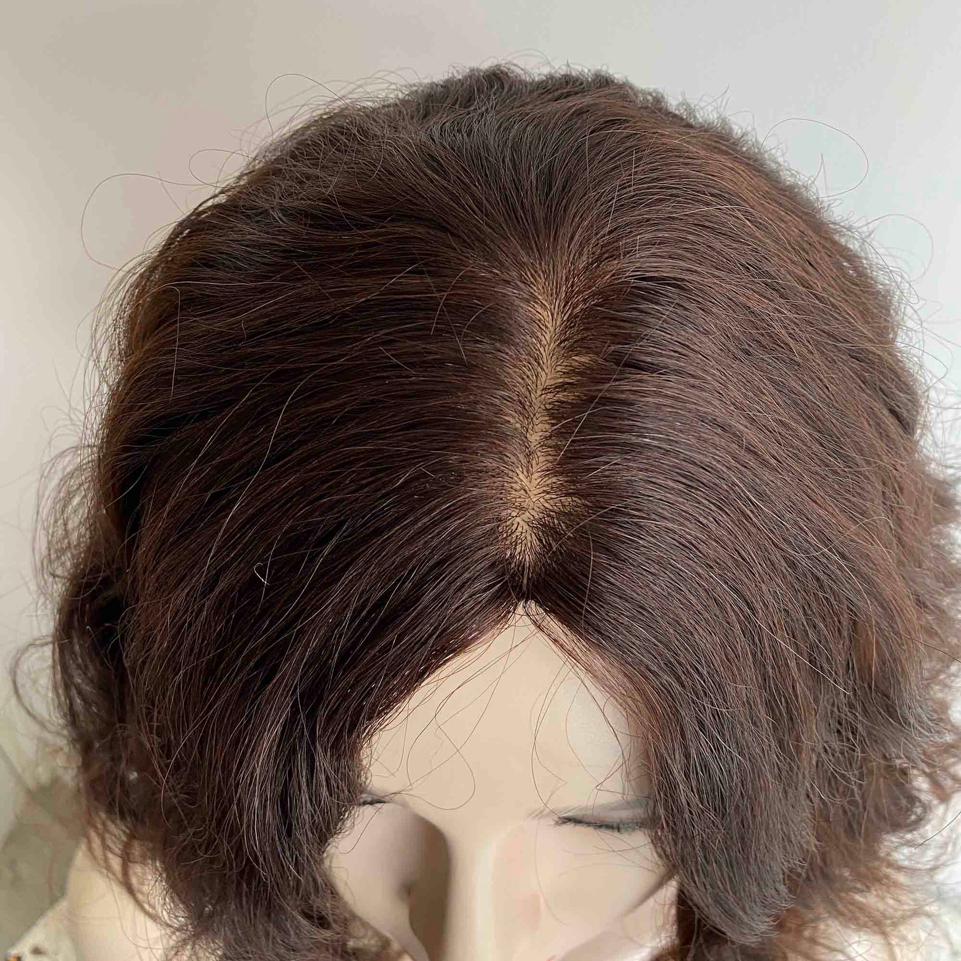 nevermindyrhead Dark Brown Human Hair Wig For Women Curly Short Bob Glueless Middle Part