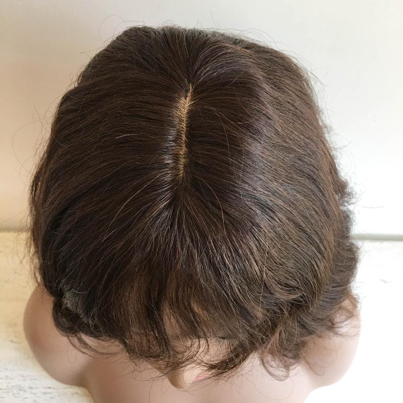 nevermindyrhead Dark Brown Human Hair Wig For Women Fringe Bangs Short Bob Curly Hair