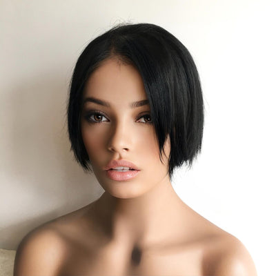 Jet Black Human Hair Wig For Women Lace Front Wig 13X6