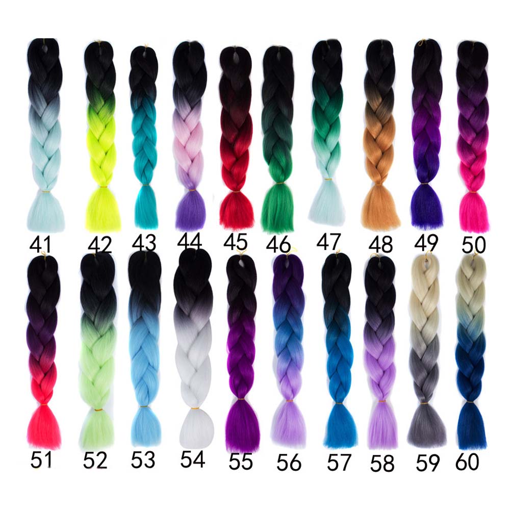 nevermindyrhead Jumbo Braiding Crochet Synthetic Yaki Hair Extensions Ombre Rainbow Color For Women Kids 24 Inches