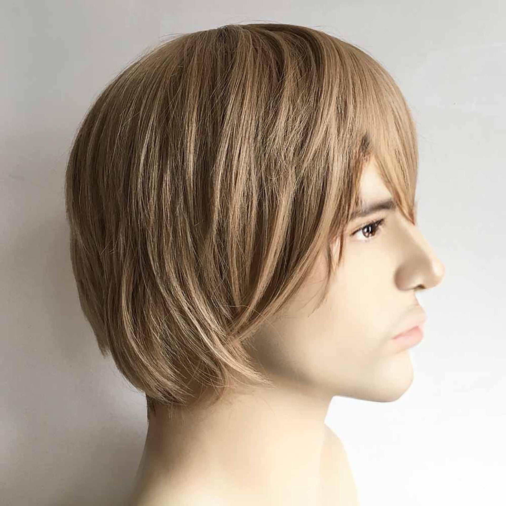 nevermindyrhead Men Ash Brown Mod Style Short Straight Hair Soft Long Bangs Wig