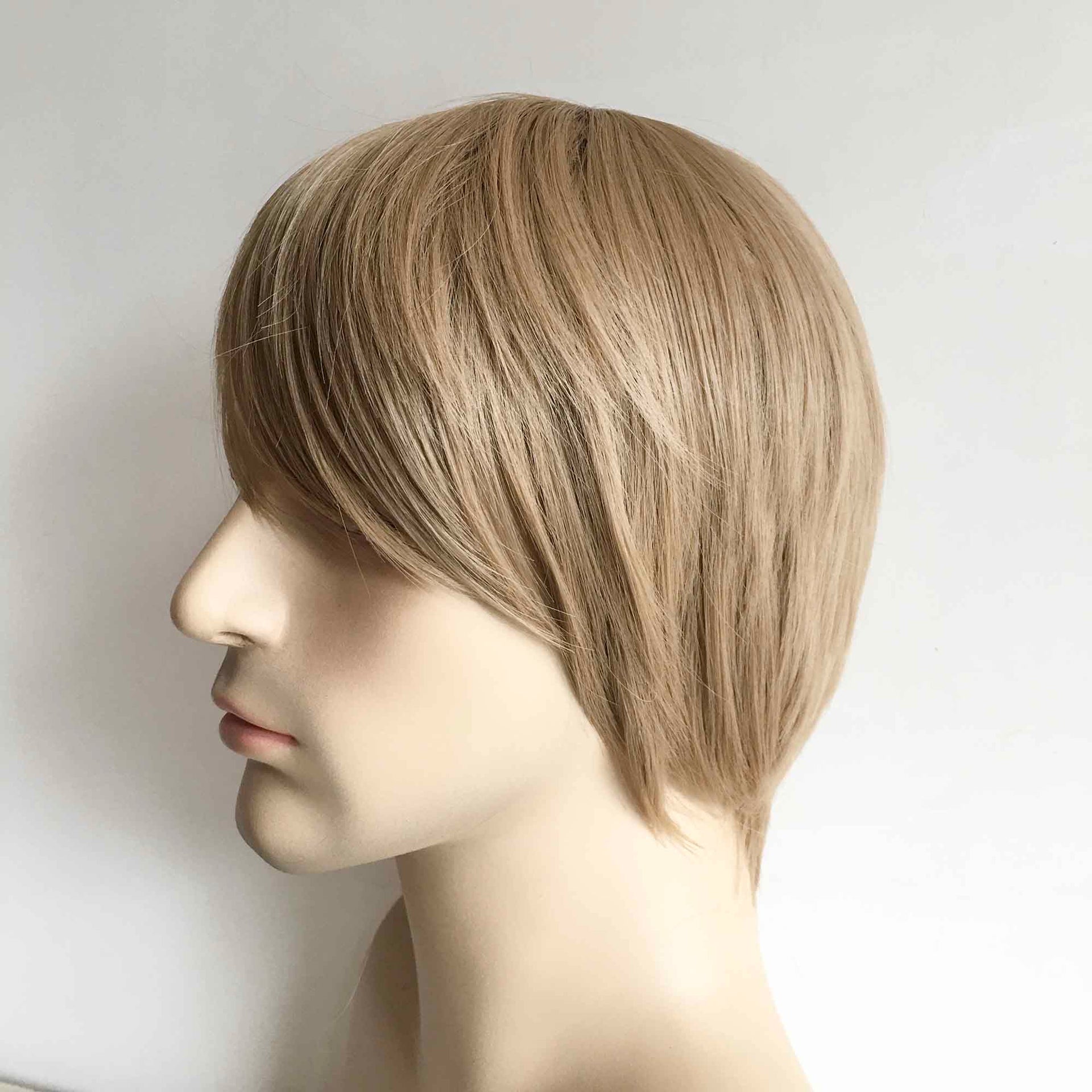 nevermindyrhead Men Ash Brown Mod Style Short Straight Hair Soft Long Bangs Wig