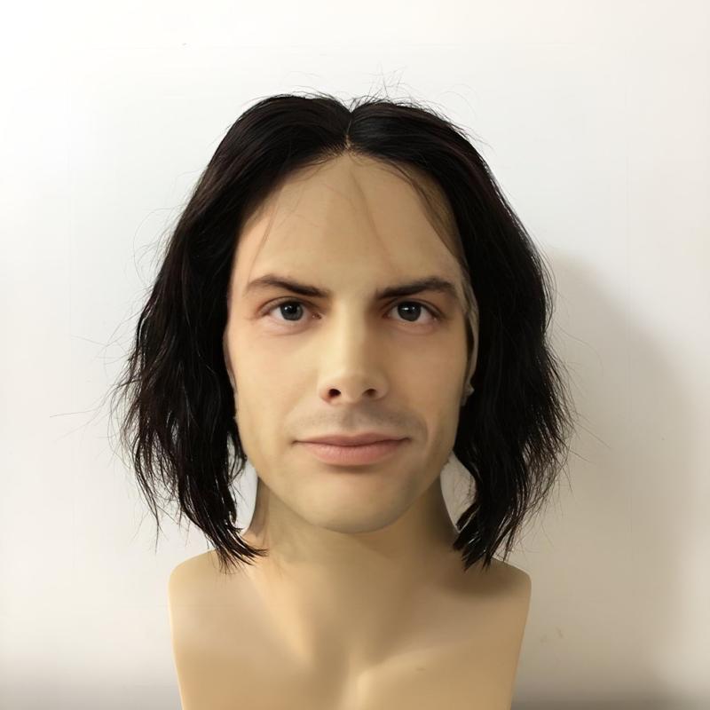 nevermindyrhead Men Black Human Hair Wig Lace Front 13 X 6