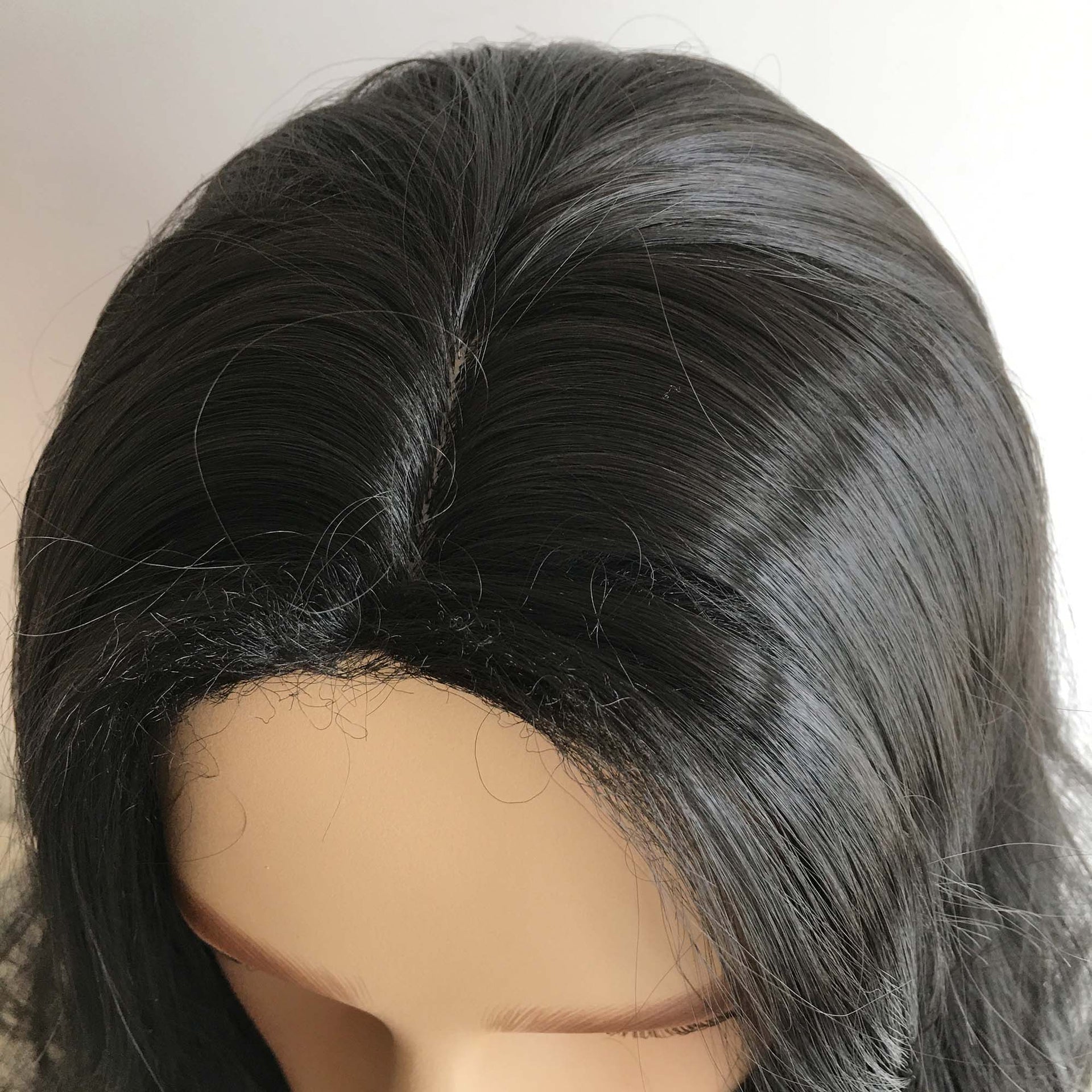 nevermindyrhead Men Black Long Wavy Middle Part Thick Volume Cosplay Costume Wig