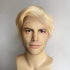 Men Blonde Human Hair 13X6 Lace Front Wig Short Straight Side Part