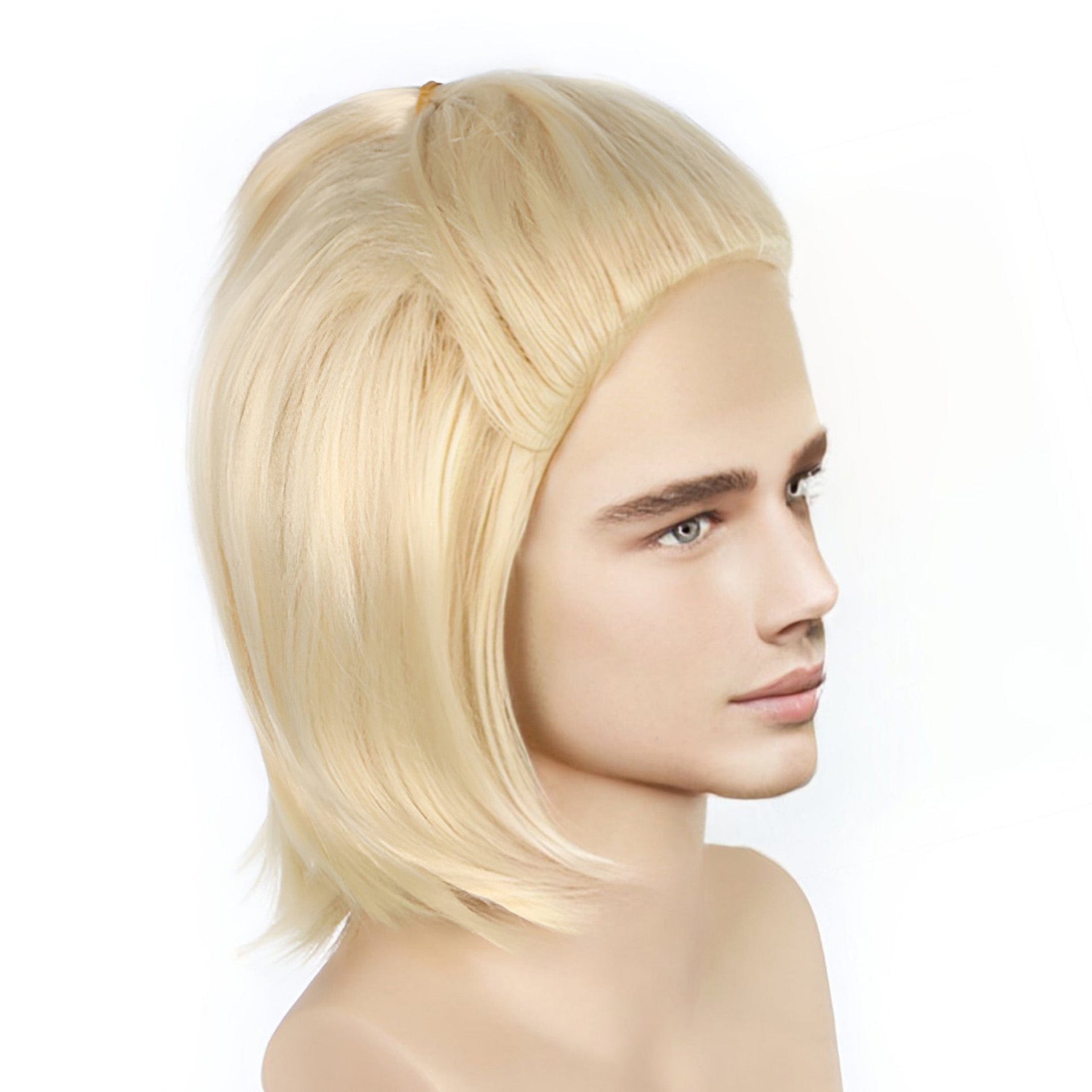 nevermindyrhead Men Blonde Short Straight Slicked Back Style Cosplay Wig