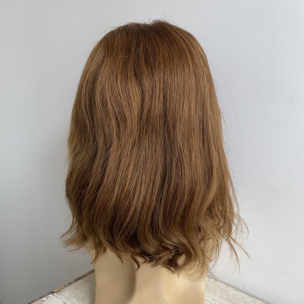 nevermindyrhead Men Brown Human Hair Wig Lace Front 60s Retro Hippie Style Middle Part Long Straight