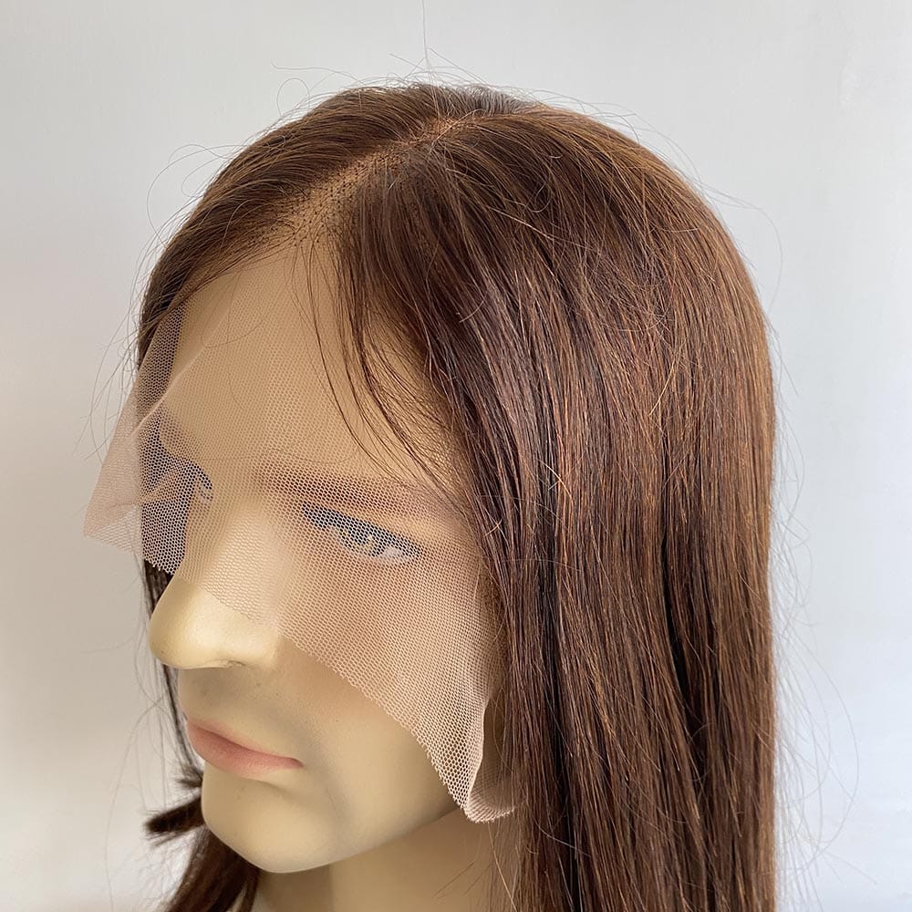 nevermindyrhead Men Dark Brown Human Hair Wig 13X6 Lace Front Long Straight Hair