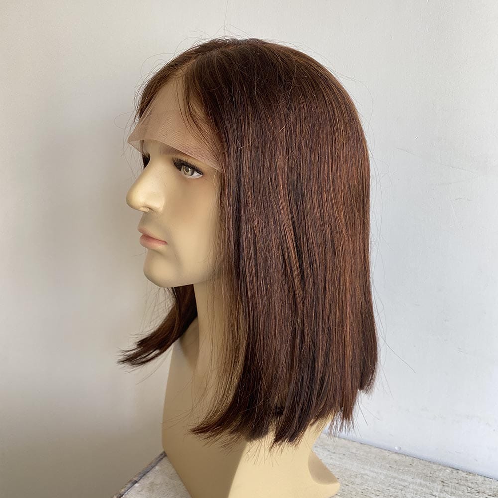 nevermindyrhead Men Dark Brown Human Hair Wig 13X6 Lace Front Long Straight Hair
