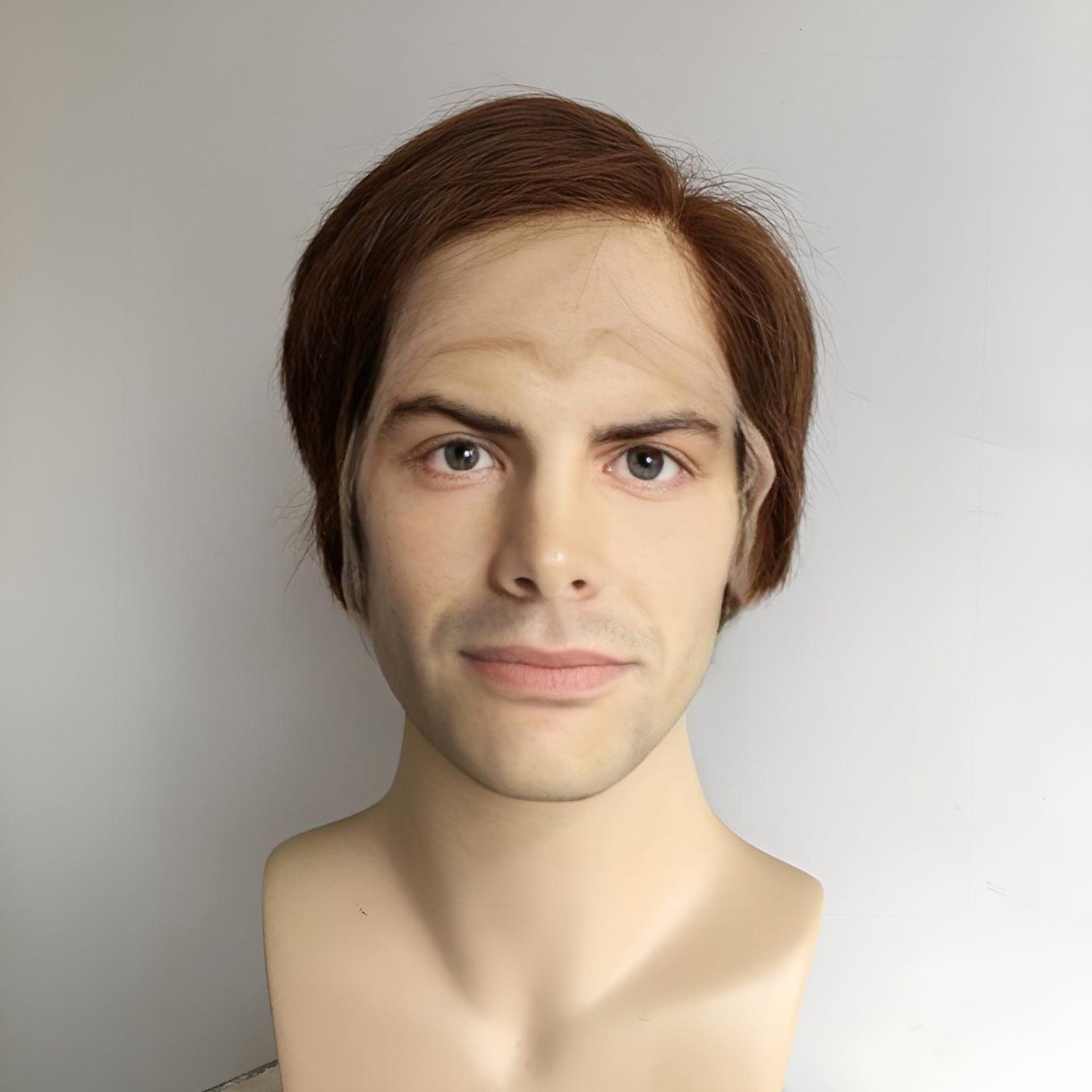 nevermindyrhead Men Dark Brown Human Hair Wig Lace Front Short Straight Hair 13 X 6