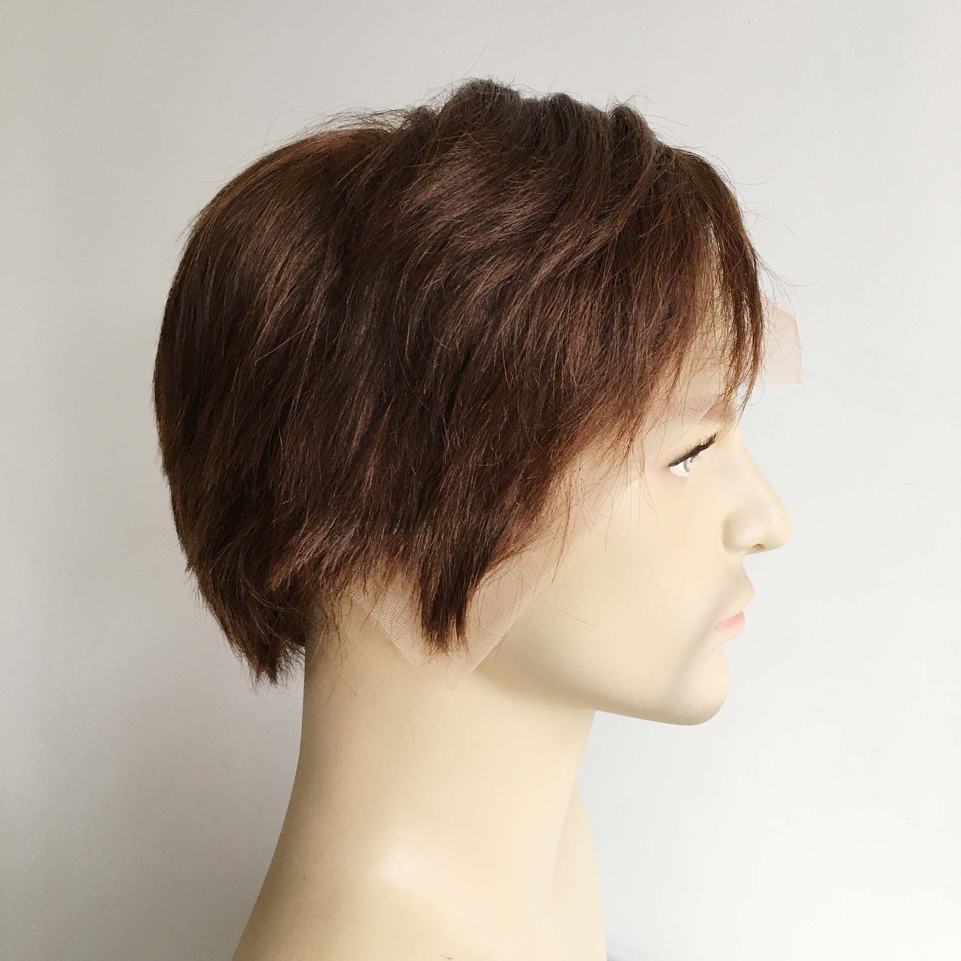 nevermindyrhead Men Dark Brown Human Hair Wig Lace Front Short Straight Hair 13 X 6