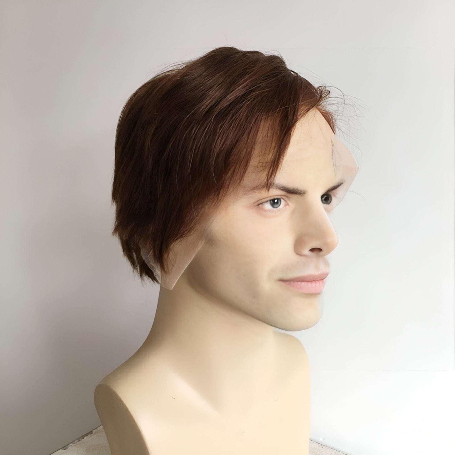 nevermindyrhead Men Dark Brown Human Hair Wig Lace Front Short Straight Hair 13 X 6