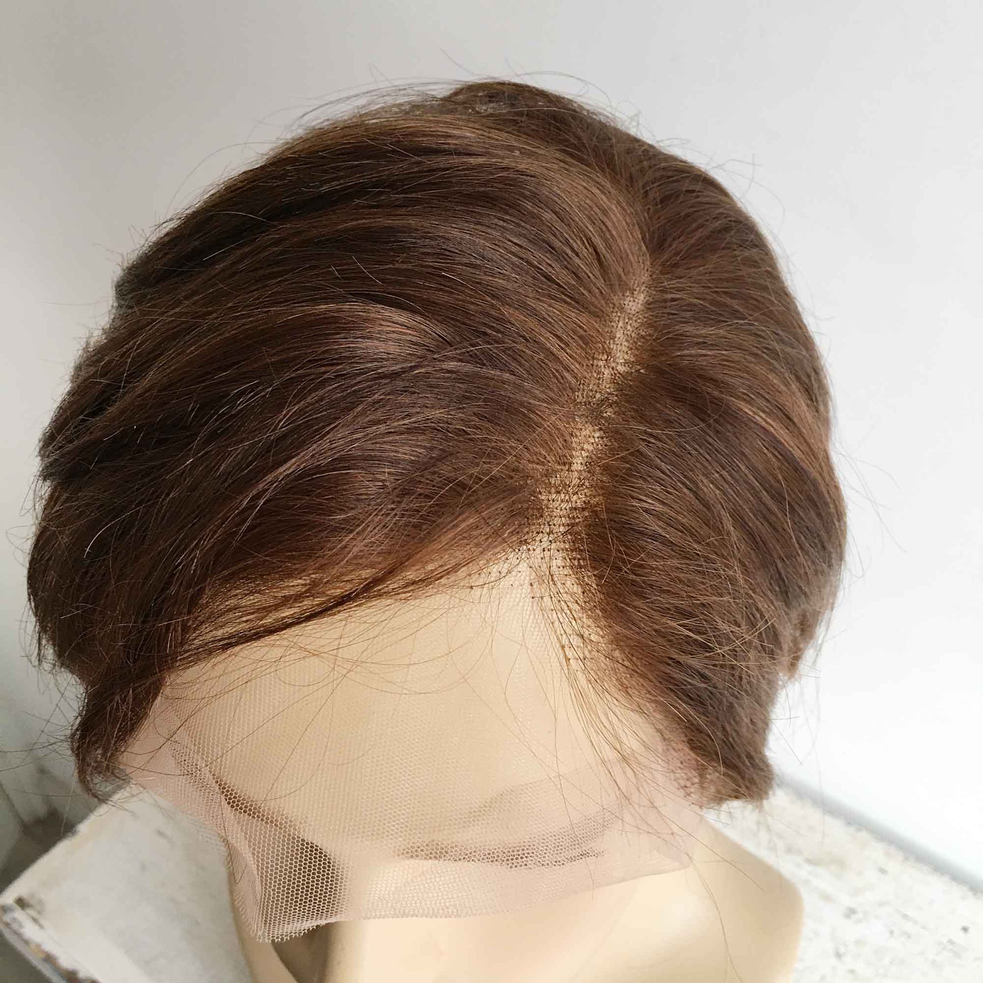 nevermindyrhead Men Dark Brown Human Hair Wig Lace Front Short Straight Hair 13 X 6