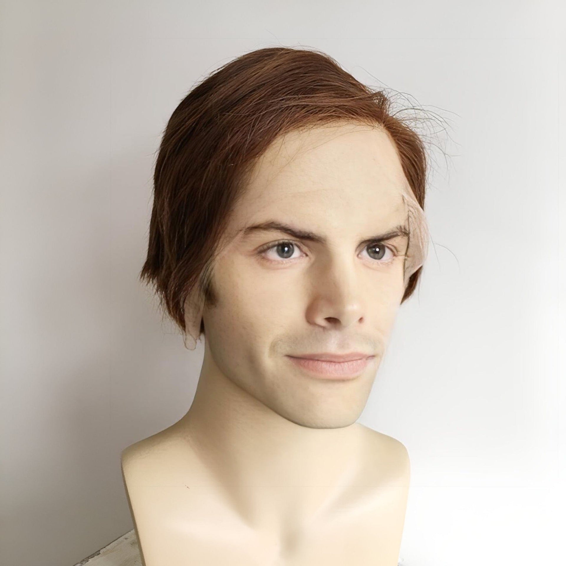 nevermindyrhead Men Dark Brown Human Hair Wig Lace Front Short Straight Hair 13 X 6