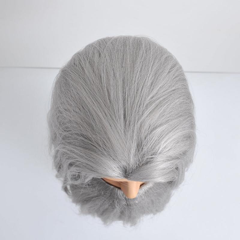 nevermindyrhead Men Gray Long Straight Wig & Beard Set Ideal For Hero Wizard Fantasy Cosplay