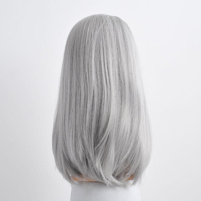 nevermindyrhead Men Gray Long Straight Wig & Beard Set Ideal For Hero Wizard Fantasy Cosplay