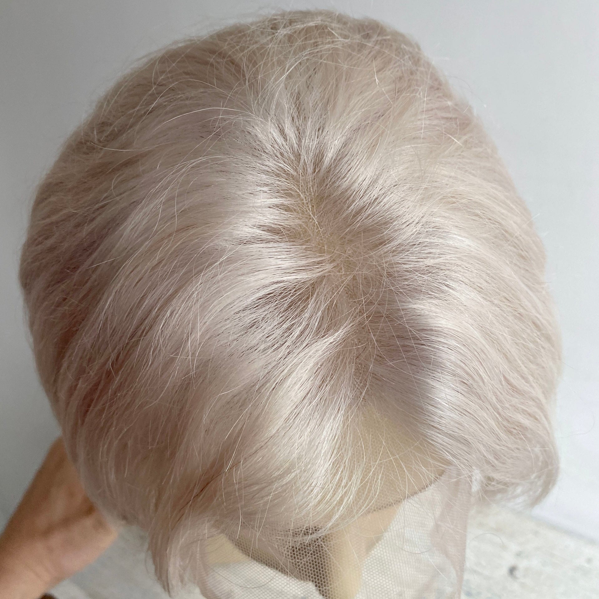 nevermindyrhead Men Human Hair Wig Silver Platinum Blonde Lace Front Short Straight For Costume Cosplay
