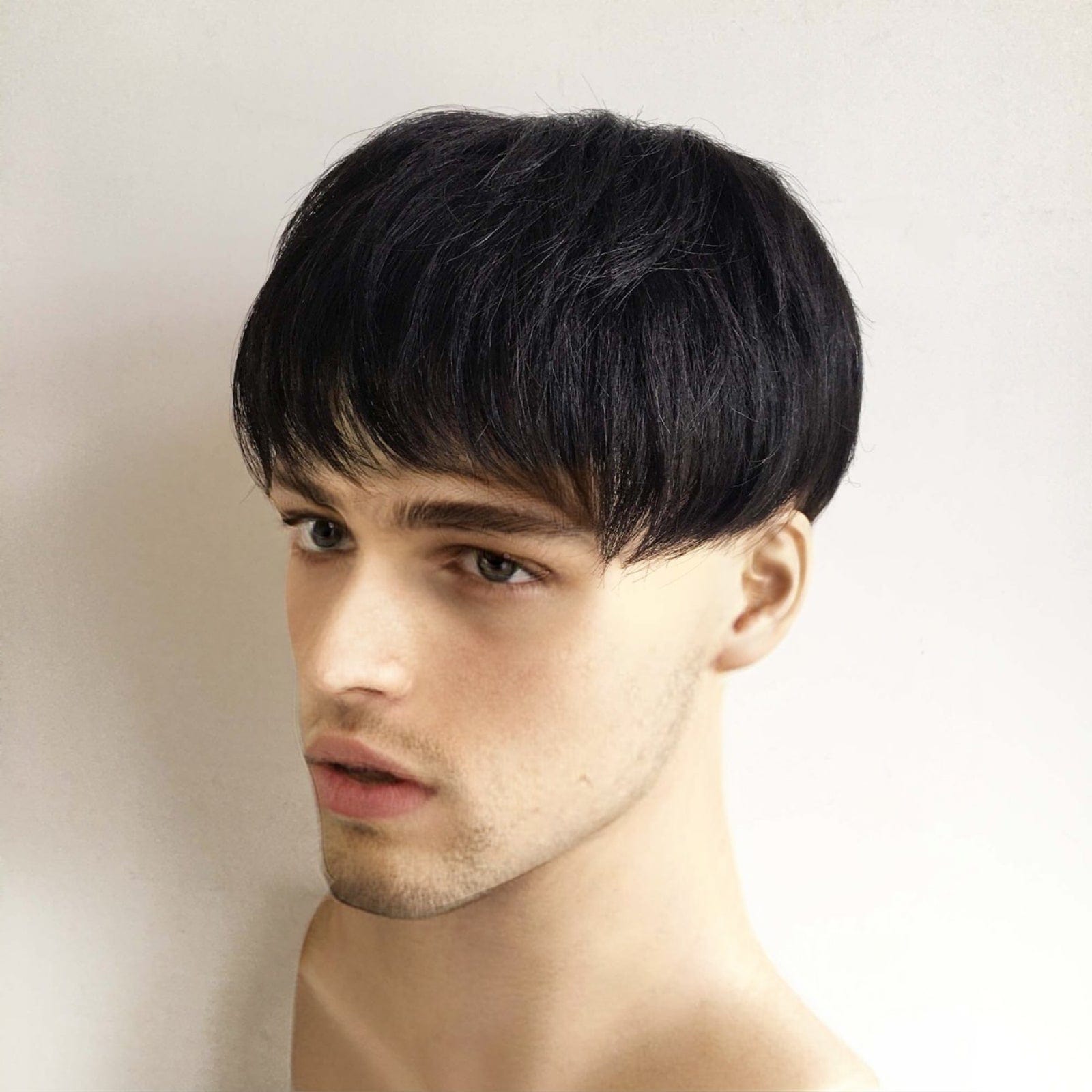 nevermindyrhead Men Natural Black Real Human Hair Short Straight Fringe Bangs Clip In Topper Toupee