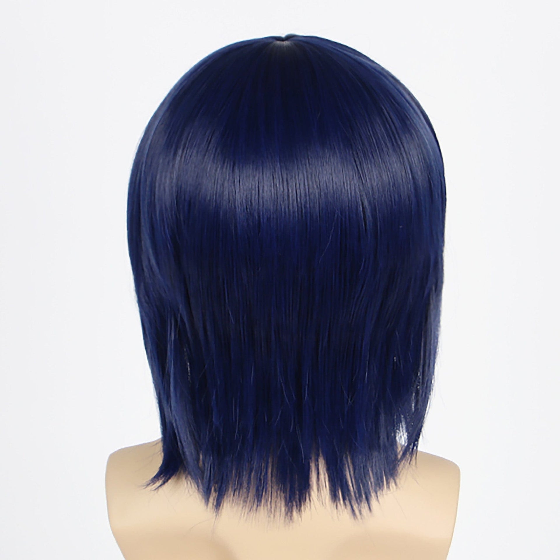 nevermindyrhead Men Navy Dark Blue Medium Length Straight Side Swept Long Bangs Cosplay Wig