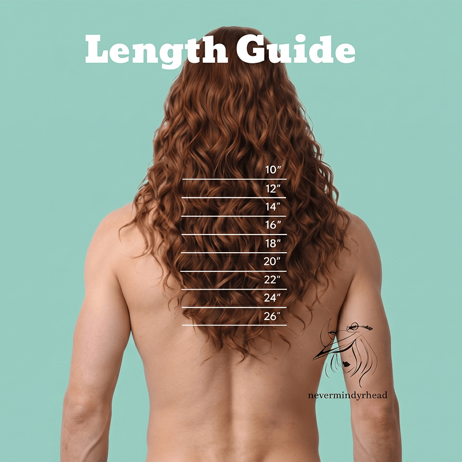 nevermindyrhead Men's Custom Human Hair Wig: Dark Brown Lace Front Curly Wavy Made-to-Order