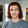 Men Custom Made Human Hair Wig Dark Brown Lace Front Curly Wavy Made-to-Order