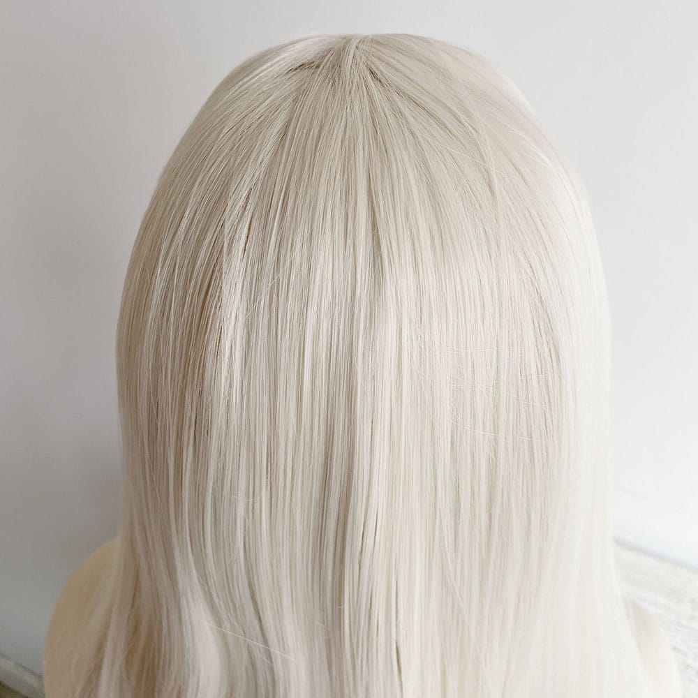 nevermindyrhead Platinum Blonde Lace Front Wig For Women Widows Peak Hairline Long Straight