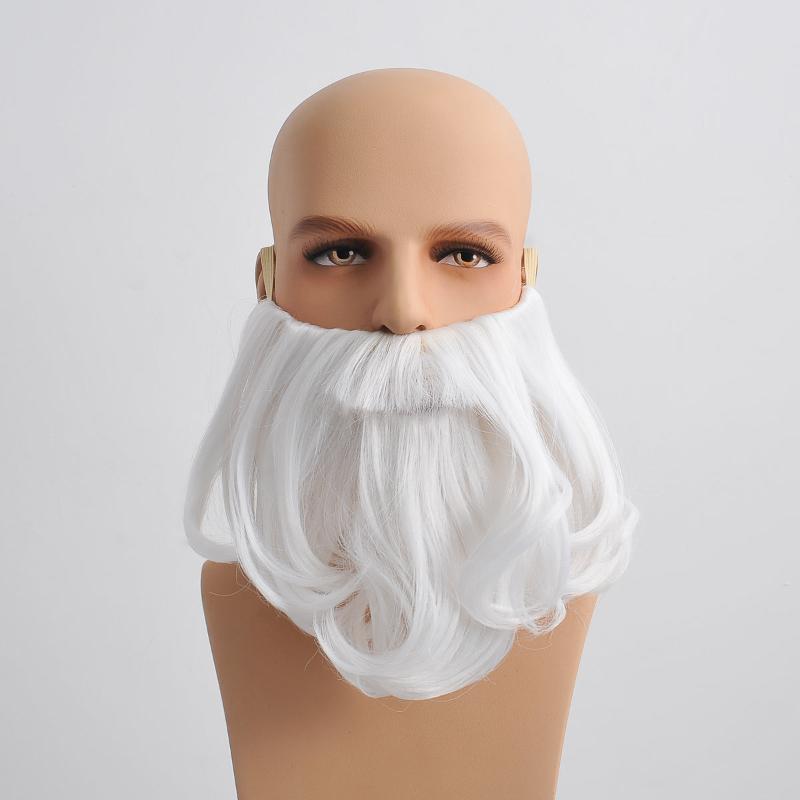 nevermindyrhead Santa Claus Beard And Wig Set Gray Old Man Wizard Costume Accessories For Christmas Party