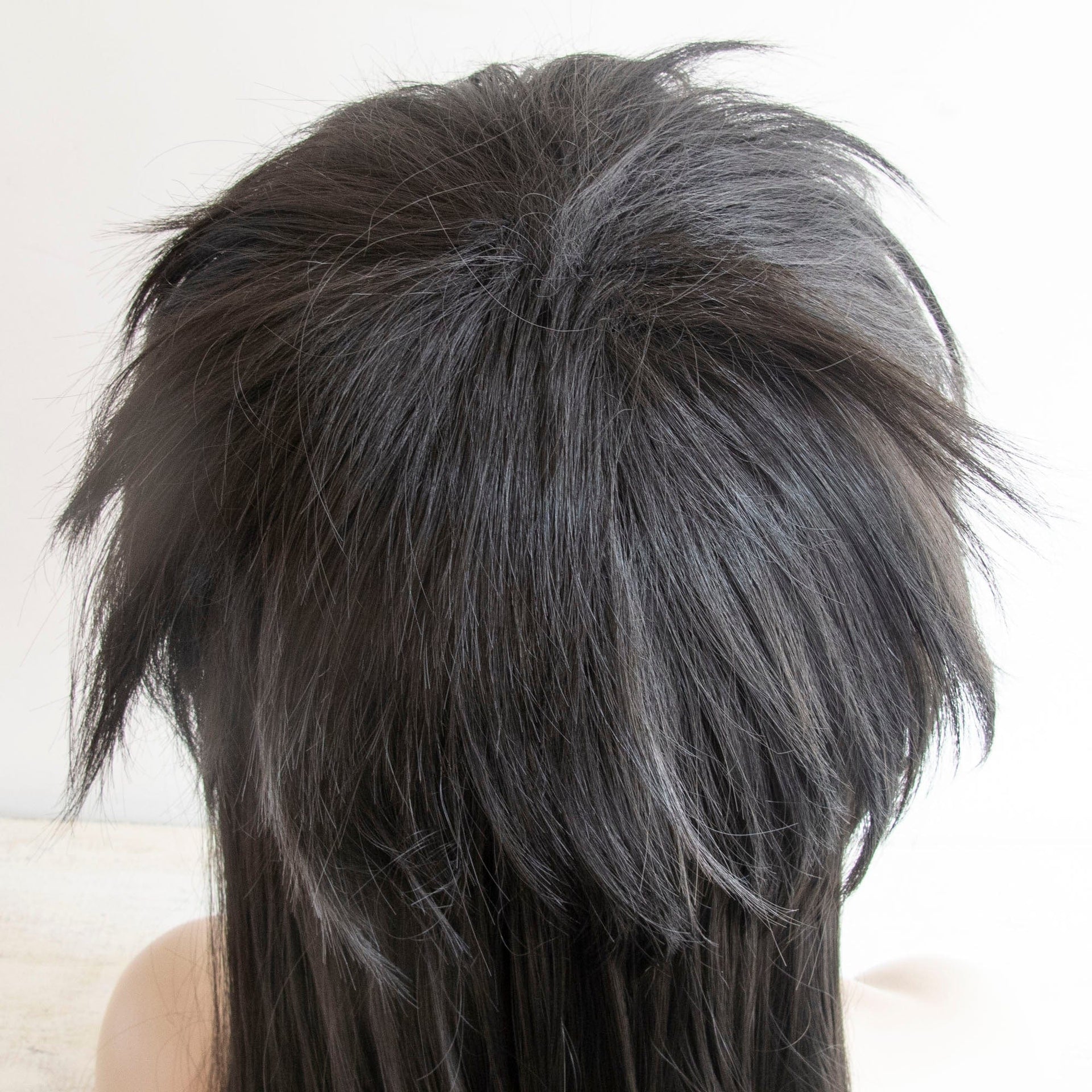 nevermindyrhead Wolf Cut Wig for women (Black Long Straight Fringe Bangs Gothic Mullet)