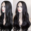 Women Black Lace Front Long Wavy Hair Thick Middle Part Wig 24 Inches