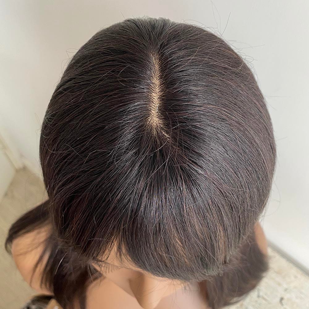 nevermindyrhead Women Black Real Human Hair Long Straight Fringe Bangs Wig 20 Inches