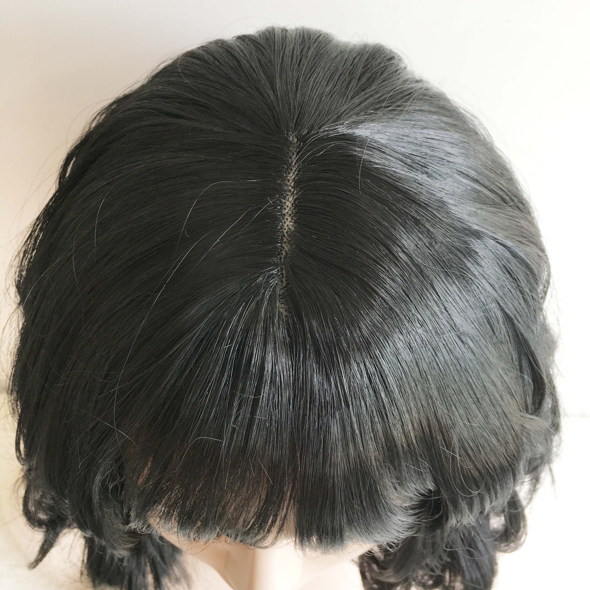 nevermindyrhead Women Black Short Curly Cute Bob Fringe Bangs Wig